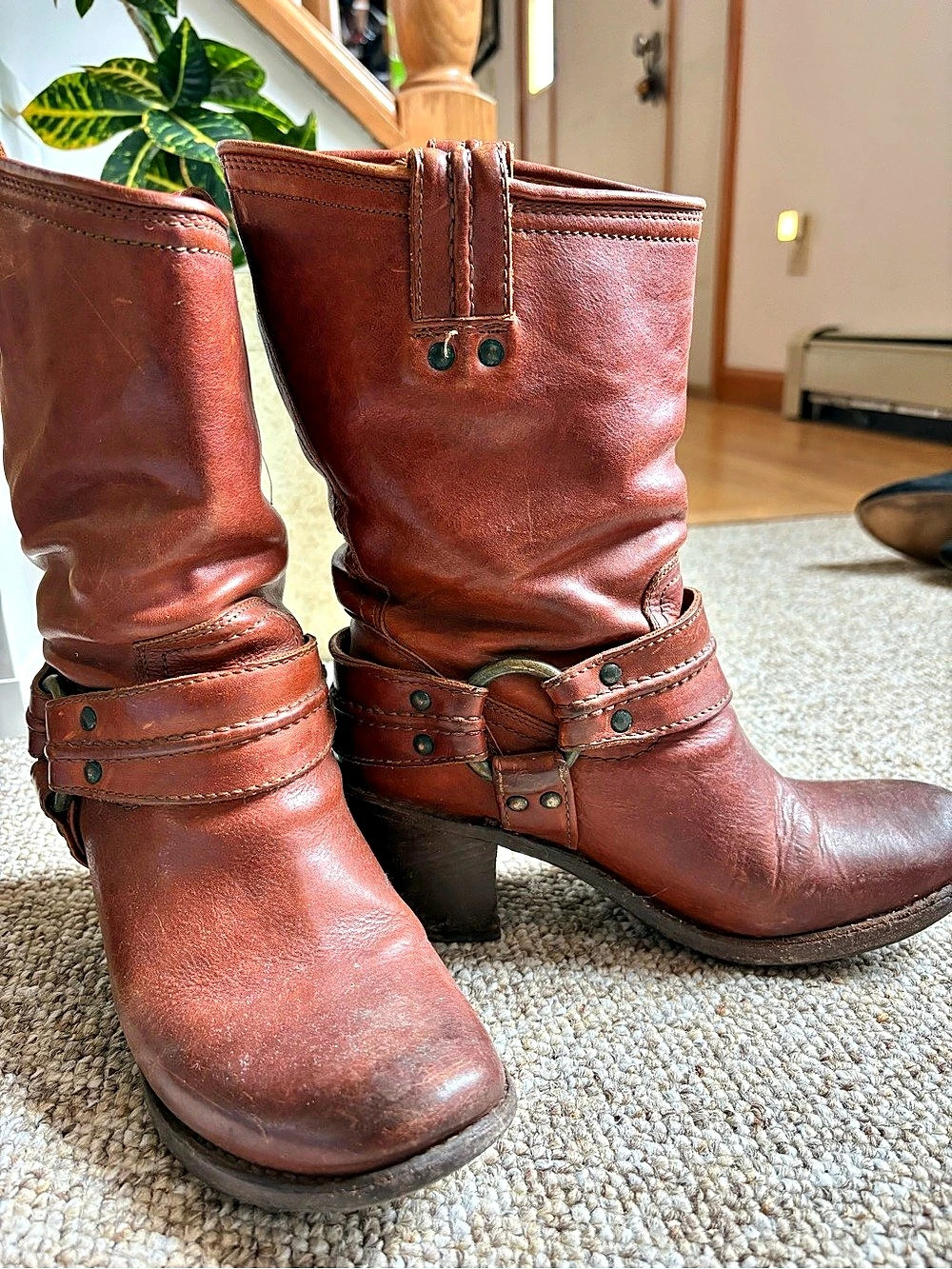 Frye Harness Bootie Women's Brown Heeled Boots Size 7.5 B
